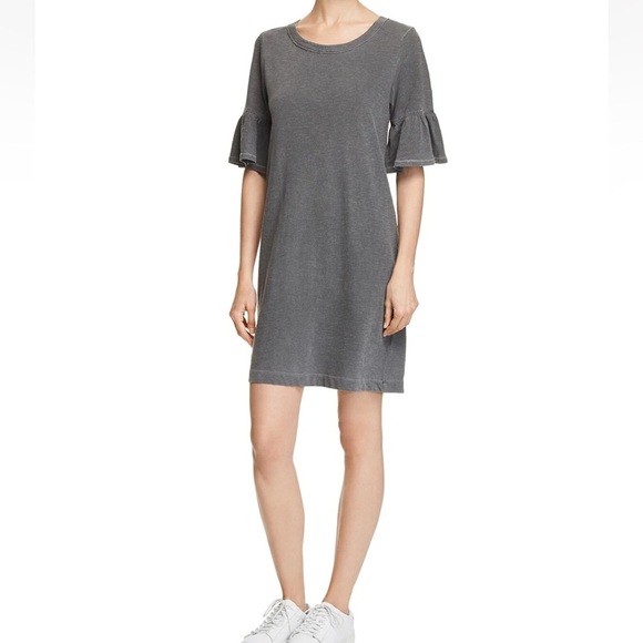 NEW Splendid Women's Gray Scoop-Neck Bell-Sleeve Shift Casual Tee Dress Size XS - Picture 1 of 10